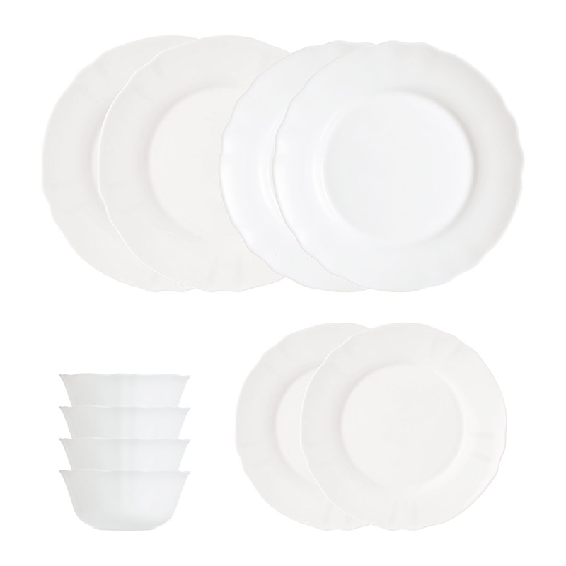 Luminarc乐美雅路易十五白玉餐具十件套GJ-LYBY15-10 白色